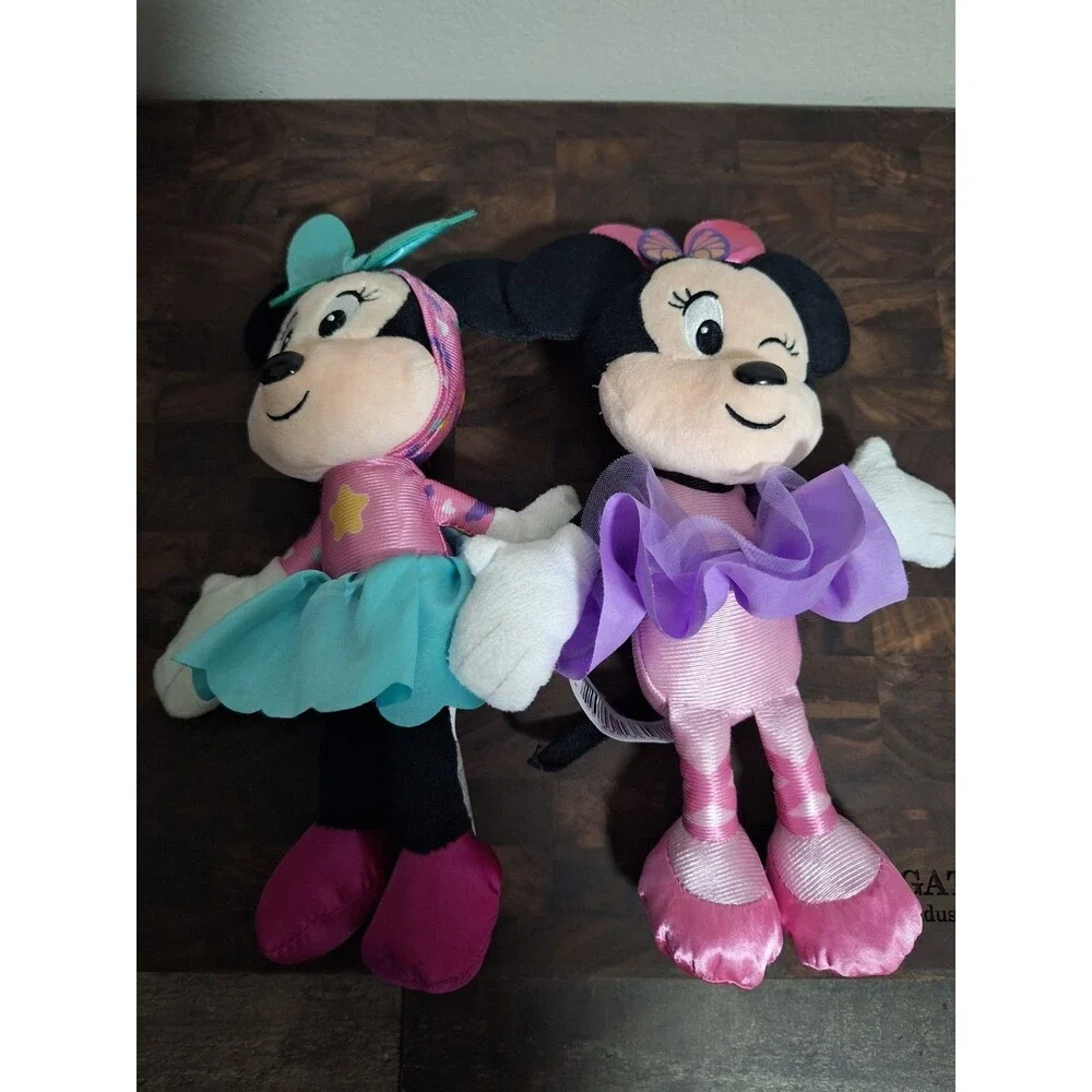 Minnie Mouse Small Plush Lot of 2 Butterfly Ballerina & Star 9” Just Play